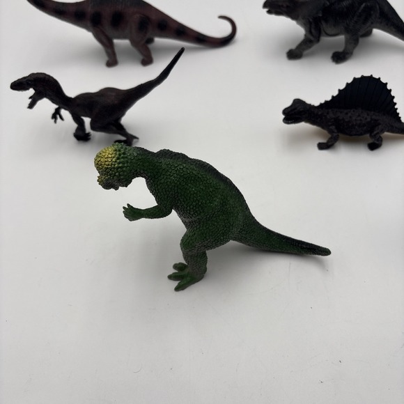 Vintage Dinosaur Figures Soft Hard Plastic Unbranded Lot Of 6 Velociraptor - Picture 3 of 16